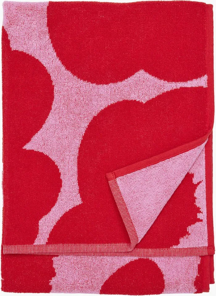 Marimekko Handtuch UNIKKO, Frottee (1-St), 100% Baumwolle, angenehm weich, 50 x 70 cm, Rosa|rot, – Produktbild 2 von 2