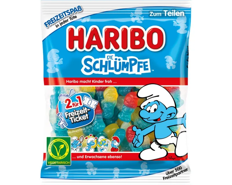 Haribo Haribo Süßigkeit, Haribo Schlümpfe Fruchtgummi mit Himbeer und Erdbeergeschmack 175g – Produktbild 1 von 3