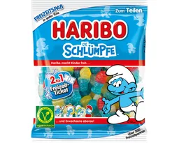 Haribo Haribo Süßigkeit, Haribo Schlümpfe Fruchtgummi mit Himbeer und Erdbeergeschmack 175g – Produktbild 1 von 1