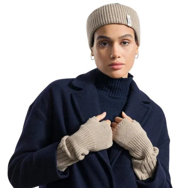 Rifò - Circular Fashion Made in Italy Rifò - Circular Fashion Made in Italy Recycelte Kaschmir-Pulswärmer – Tamara, Beige sabbia, – Produktbild 4 von 4