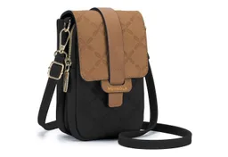 LuxusKollektion Umhängetasche Handytasche Damen Kunstleder RFID Umhängetasche groß Schwarz braun – Produktbild 1 von 1