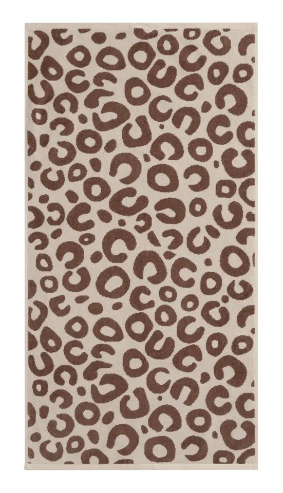 OTTO home Handtuch Set Anna Leopardenmuster, 4-tlg Handtuch-Set, 50x100cm, 100% Baumwolle, Frottiervelours (Set, 4-St), Handtücher, weich, saugstark, Braun, – Produktbild 8 von 8