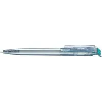 uma uma Kugelschreiber 'recycled PET-Pen' transparent mit buntem Clip, türkis – Produktbild 1 von 1