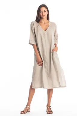 RAVENS VIEW IBIZA RAVENS VIEW IBIZA Damen vegan Kleid Isola Stone – Produktbild 1 von 1
