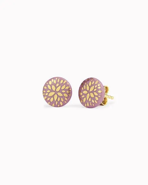 lille mus lille mus Porzellan-Ohrstecker BLUMENSTERN, Mauve, – Produktbild 1 von 2