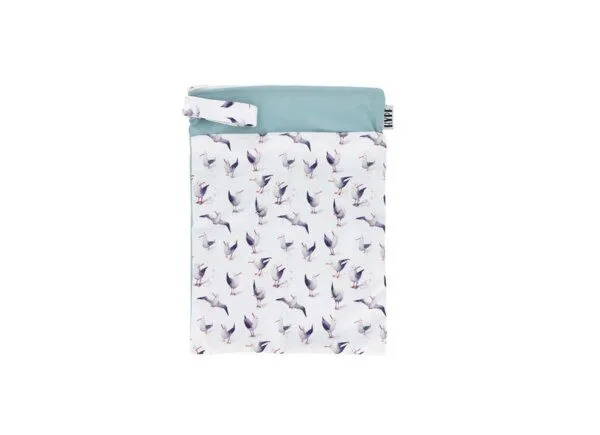 Hypf Hypf Wetbag L 30cm x 40cm mit 2 Fächern, Möwen (grau), – Produktbild 2 von 3