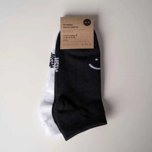 Vresh Clothing Vresh Clothing 2er Pack Sav - Sneaker Socken aus Biobaumwoll-Mix, Gemischt s/w, – Produktbild 4 von 4