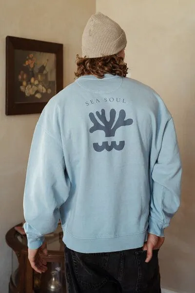 Kultgut Kultgut Artdesign- Biofair- Vintagelook Pulloversweater / Sea Soul, Blue, – Produktbild 1 von 4