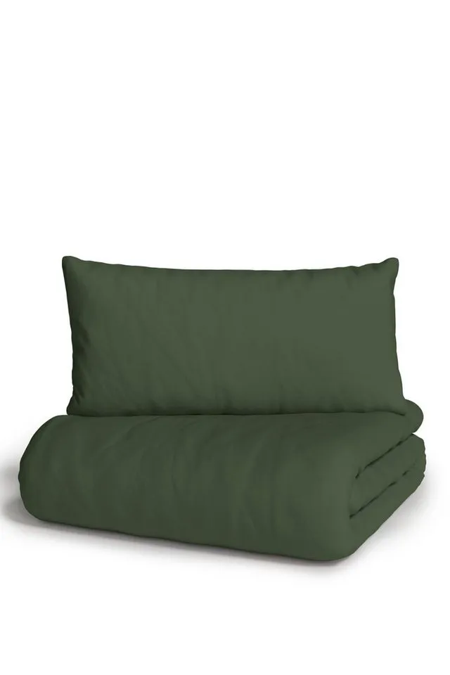 OTTO home Bettwäsche Desner 100% Microfaser, extra weich, allergikerfreundlich, Microfaser, 2 teilig, Premium Qualität, uni, schnell trocknend, pflegeleicht, ab 135x200 cm, Grün, – Produktbild 8 von 8