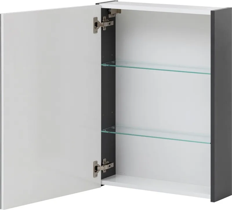 Schildmeyer Spiegelschrank Basic, Spiegelschrank, Made in Germany, B: 50 cm Solide Verarbeitung - Dieses Produkt ist in Deutschland gefertigt, Schwarz, – Produktbild 4 von 5