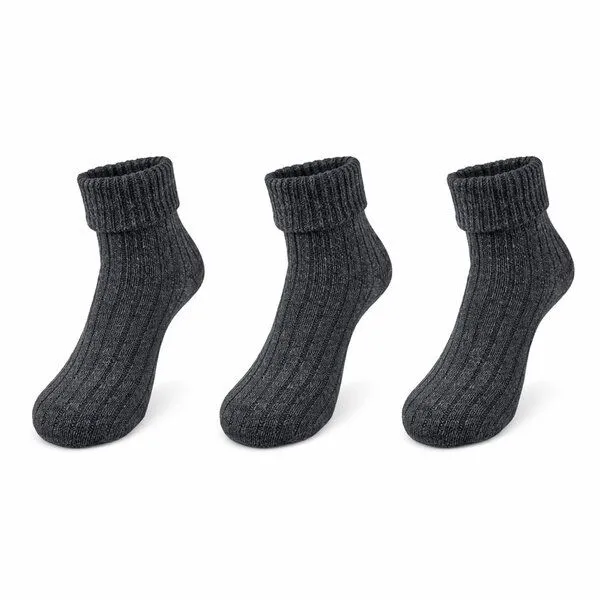 Bruno Barella Bruno Barella Damen Socken aus feiner Lammwolle – 3er-Pack, Anthrazit, – Produktbild 2 von 2