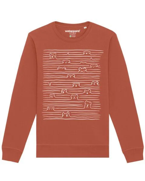 watapparel watapparel Sweatshirt Unisex Doodle Dogs, Heritage brown, – Produktbild 1 von 3
