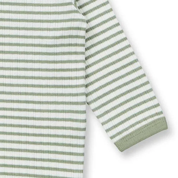 Sense Organics sense-organics Baby Body geringelt, Modell YVON, Salbeigrün-weiß geringelt, – Produktbild 4 von 4