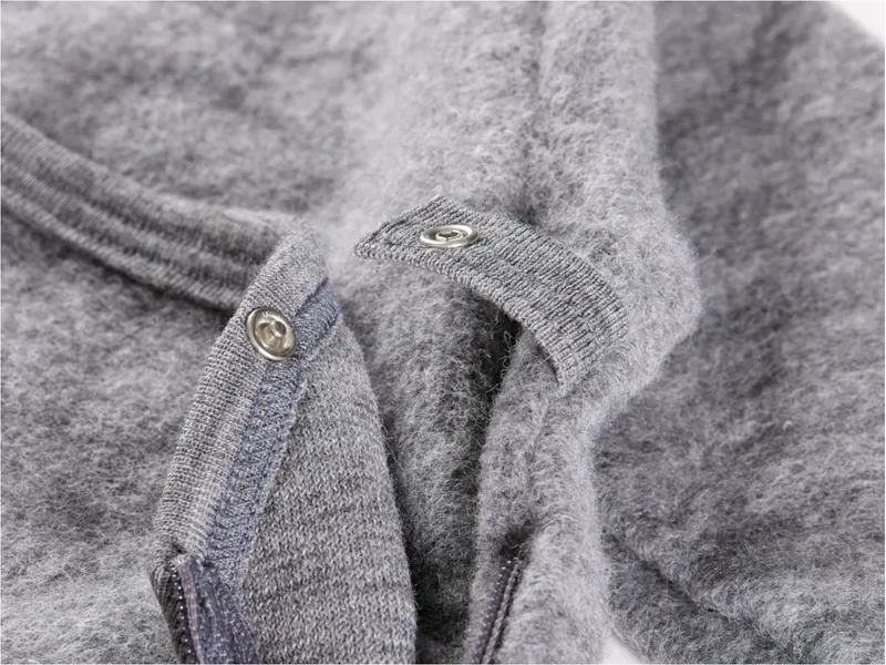 Lilano Lilano Schlafsack Baby Bio-Merinwolle Frottee-Plüsch grau Gr.50/56, Grau, – Produktbild 2 von 2