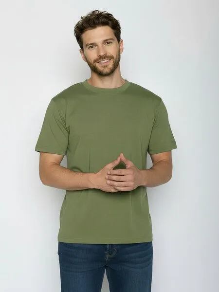 GreenBomb GREENBOMB Basic Fusion - Lässiges Oversize-T-Shirt aus Bio-Baumwolle / GOTS / Fair & Vegan, Grün (dark seed), – Produktbild 1 von 4