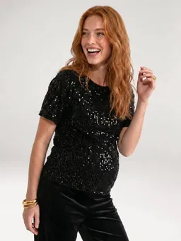 Vertbaudet Festlicher Umstands-Jumpsuit aus Samt mit Pailletten – Produktbild 1 von 1