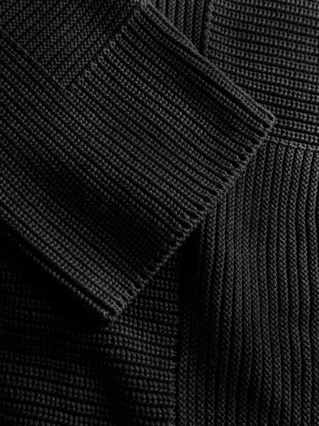 KnowledgeCotton Apparel KnowledgeCotton Apparel Pullover Cotton Loose Fit Crew Neck Knit, Black jet, – Produktbild 3 von 3