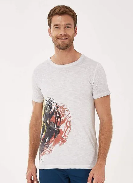 ORGANICATION ORGANICATION Garment Dyed T-Shirt aus Bio-Baumwolle mit Print, Grey, – Produktbild 1 von 4