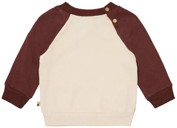 loud + proud loud + proud Babys & Kinder Sweatshirt mit Raglanärmeln, GOTS-zertifiziert, Vanilla/wood(natur/braun), – Produktbild 2 von 3