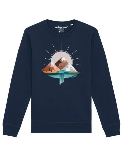 watapparel watapparel Sweatshirt Unisex Sunrise & Lake, French navy, – Produktbild 1 von 4
