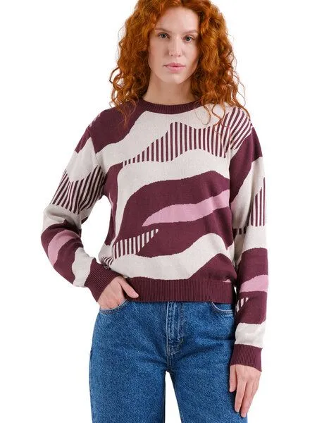 Dedicated DEDICATED Sweater Arendal Flowing Abstract Multi Colour, Multi color (bunt), – Produktbild 1 von 4
