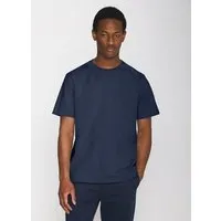 KnowledgeCotton Apparel KnowledgeCotton Apparel T-Shirt LOKE Badge aus Bio-Baumwolle - ROC/GOTS/Vegan, Blau (insigna) blue (melange), – Produktbild 1 von 1