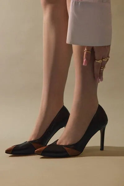AGAZI AGAZI IVO black & caramel heels – Produktbild 1 von 2