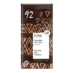 Vivani Cacao 92% Feine Bitter Schokolade Panama bio (80g) – Produktbild 1 von 1