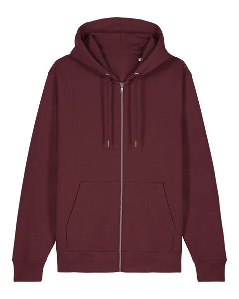 Gary Mash GARY MASH Zipjacke mit Kapuze, Unisex aus Biobaumwolle, Burgund (rot), – Produktbild 2 von 4