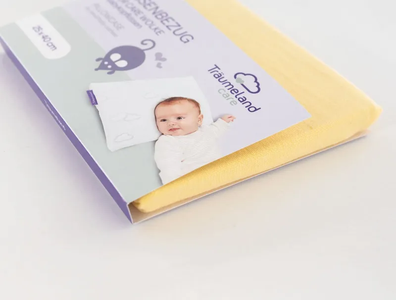 Träumeland Träumeland Babykissen Kissenbezug für WOLKE Babykopfkissen, Gelb, – Produktbild 3 von 4