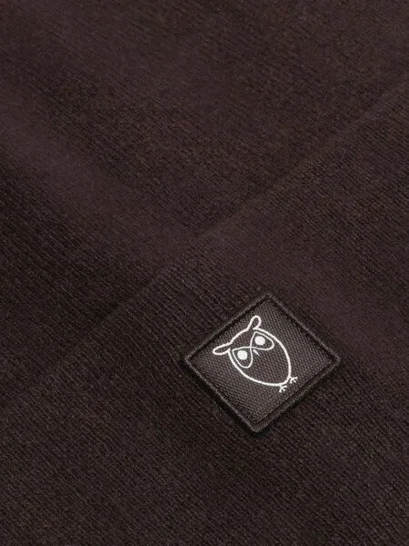 KnowledgeCotton Apparel KnowledgeCotton Apparel Mütze - LEAF Beanie organic wool - GOTS, Braun (chocolate-torte), – Produktbild 3 von 3