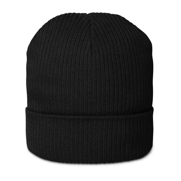 Rippenmütze aus Bio-Baumwolle Unisex - PepMelon schwarzes Logo, Schwarz, – Produktbild 1 von 4
