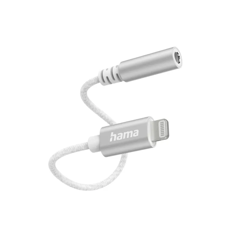 Hama Hama Aux-Adapter Lightning – 3,5-mm-Klinke-Buchse, Weiß, – Produktbild 1 von 2