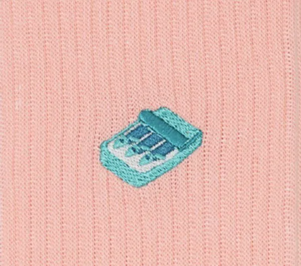 von Jungfeld von Jungfeld Mix & Match Tennis Socken mit Stickmotiven, Rosa, – Produktbild 2 von 4