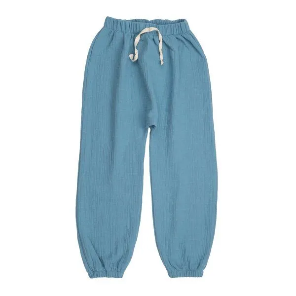 Walkiddy Kinder Baggy Hose GOTS zertifiziert, 95% Bio-Baumwolle, blau, weich, elastisch, bequemer Bund – Walkiddy, Blau, – Produktbild 1 von 2