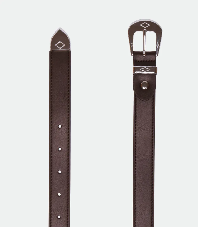 Solari Milano Solari Milano Damen vegan Gürtel Mit Rock-Schnalle Braun, Braun, – Produktbild 1 von 2
