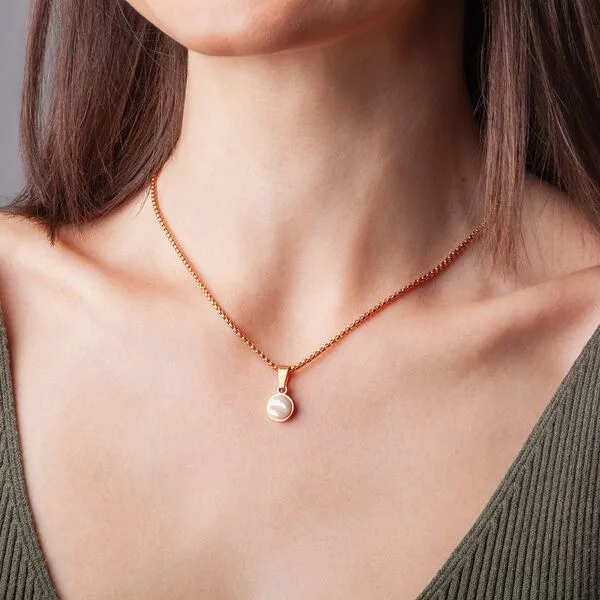 ALEXASCHA ALEXASCHA Kurze Kette mit Anhänger | Mix & Match | Roségold, Apricot, – Produktbild 2 von 4
