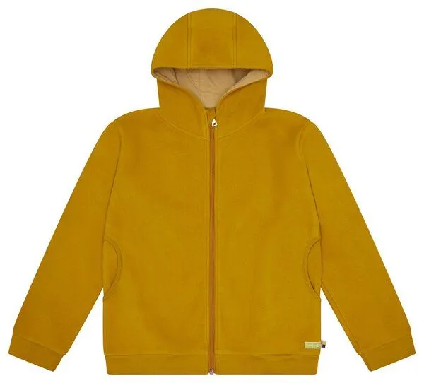 loud + proud loud + proud Kinder Jacke aus Baumwoll-Fleece, GOTS-zertifiziert, Curry(gelb), – Produktbild 1 von 3