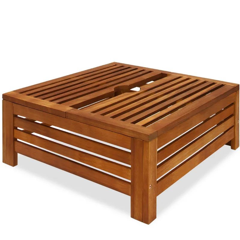 Deuba® Schirmständer Abdeckung Akazienholz FSC®-zertifiziert 62x62x26cm, Braun, – Produktbild 2 von 2