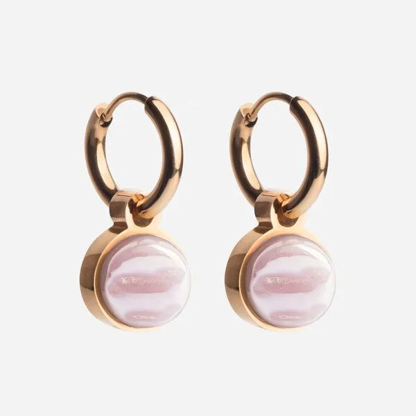 ALEXASCHA ALEXASCHA Roségold Creolen mit Anhänger | Mix & Match, Sandrosa, – Produktbild 1 von 4