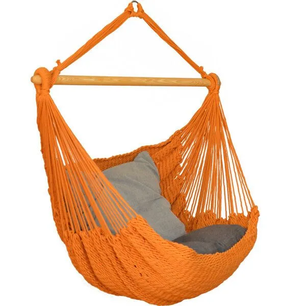 HängemattenGlück HängemattenGlück Hängesessel BALAO GRANDE aus Bio-Baumwolle, Curry-gelb, – Produktbild 1 von 4