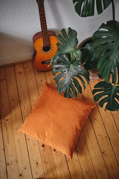 HängemattenGlück HängemattenGlück Sofakissen 40x40cm Latex & Kapok, Orange, – Produktbild 3 von 4