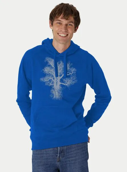 Peaces.bio - handbedruckte Biomode Peaces.bio - handbedruckte Biomode Bio-Herren-Kapuzensweater Chestnut, Royalblau, – Produktbild 1 von 3
