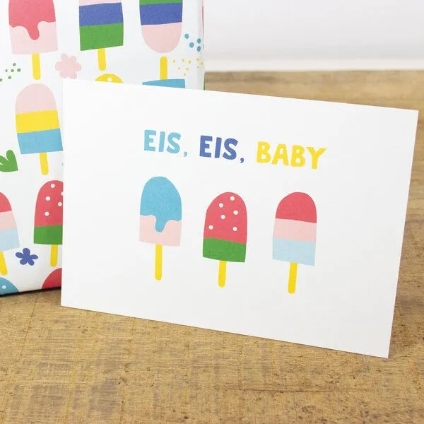 Bow & Hummingbird Bow & Hummingbird Postkarte Eis, Eis, Baby – Produktbild 1 von 1