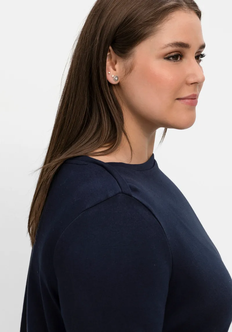 sheego 2-in-1-Langarmshirt, Nachtblau, – Produktbild 2 von 2