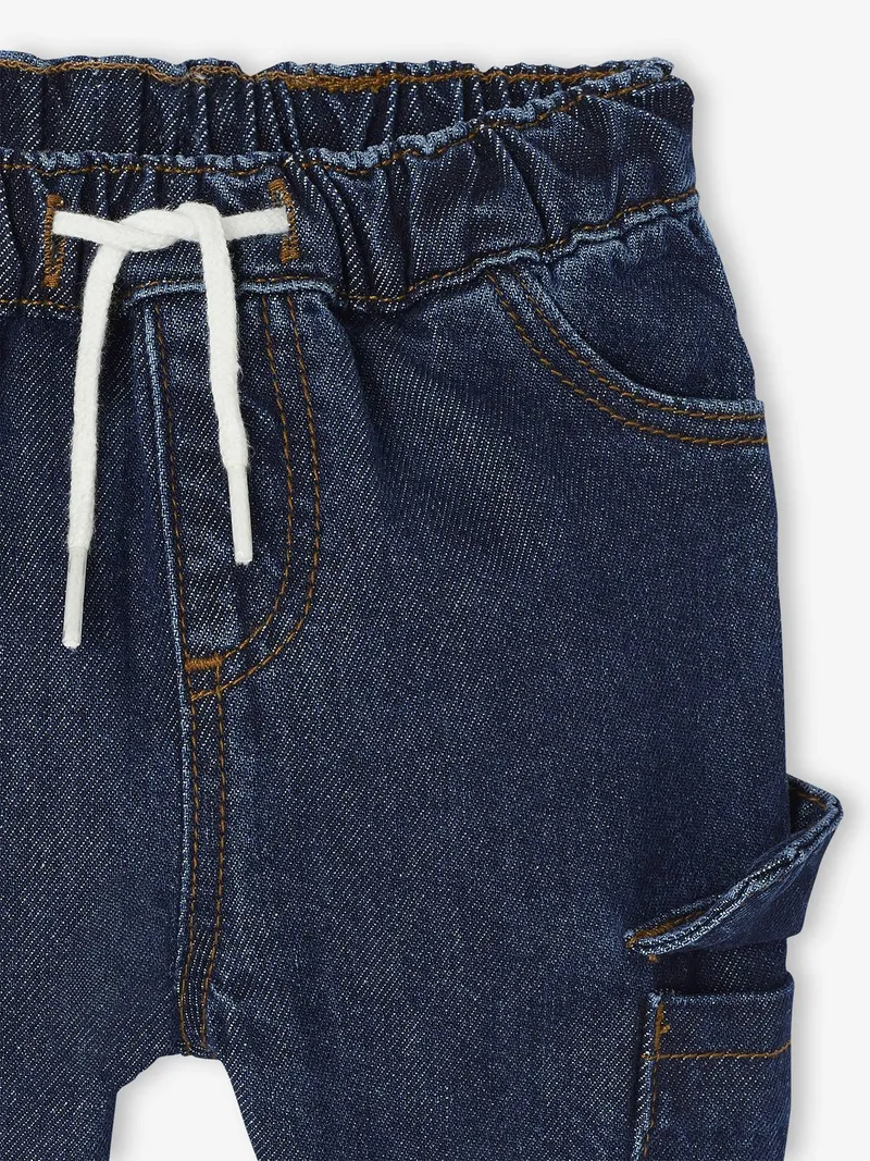 Vertbaudet Baby Cargojeans mit Dehnbund, Dunkelblau, – Produktbild 3 von 3