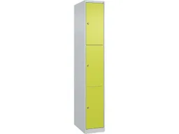 C+P C+P Schließfachschrank Classic PLUS, 3 Fächer, 1850x300x500mm, Lichtgrau/Clowngrün – Produktbild 1 von 1