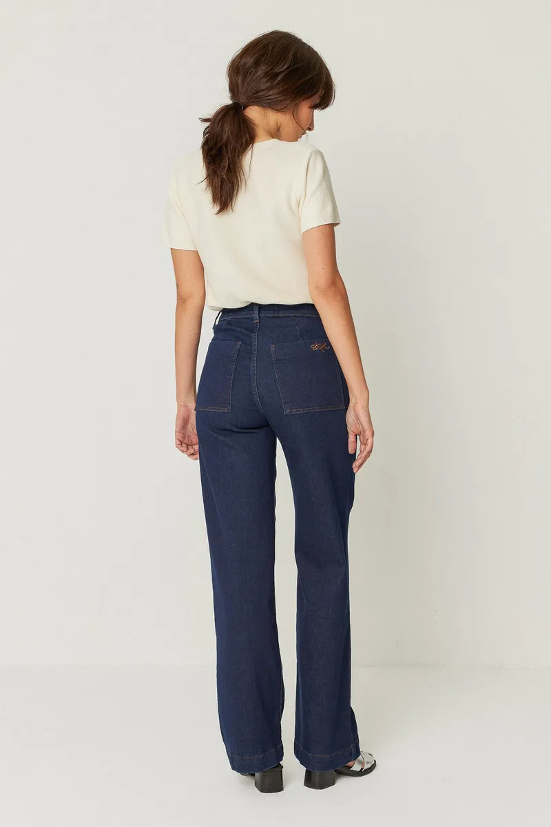 SKFK SKFK Damen vegan Hose Amata Blau, Extra dunkelblau, – Produktbild 4 von 6