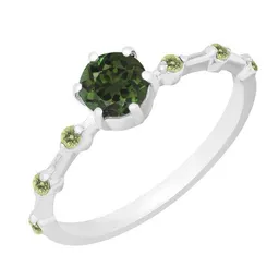 Eppi Eppi Ring mit einem grünen Turmalin und seitlichen Olivinen Imelda – Produktbild 1 von 1