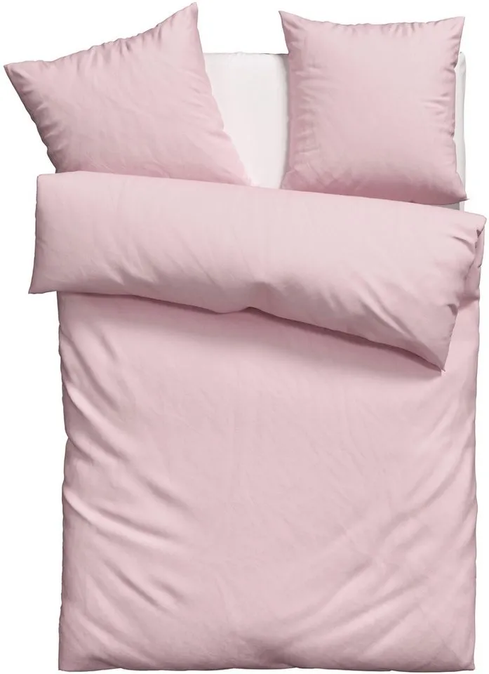 OTTO home Bettwäsche Desner 100% Microfaser, extra weich, allergikerfreundlich, Microfaser, 3 teilig, Premium Qualität, uni, schnell trocknend, pflegeleicht, ab 135x200 cm, Rosa, – Produktbild 2 von 6